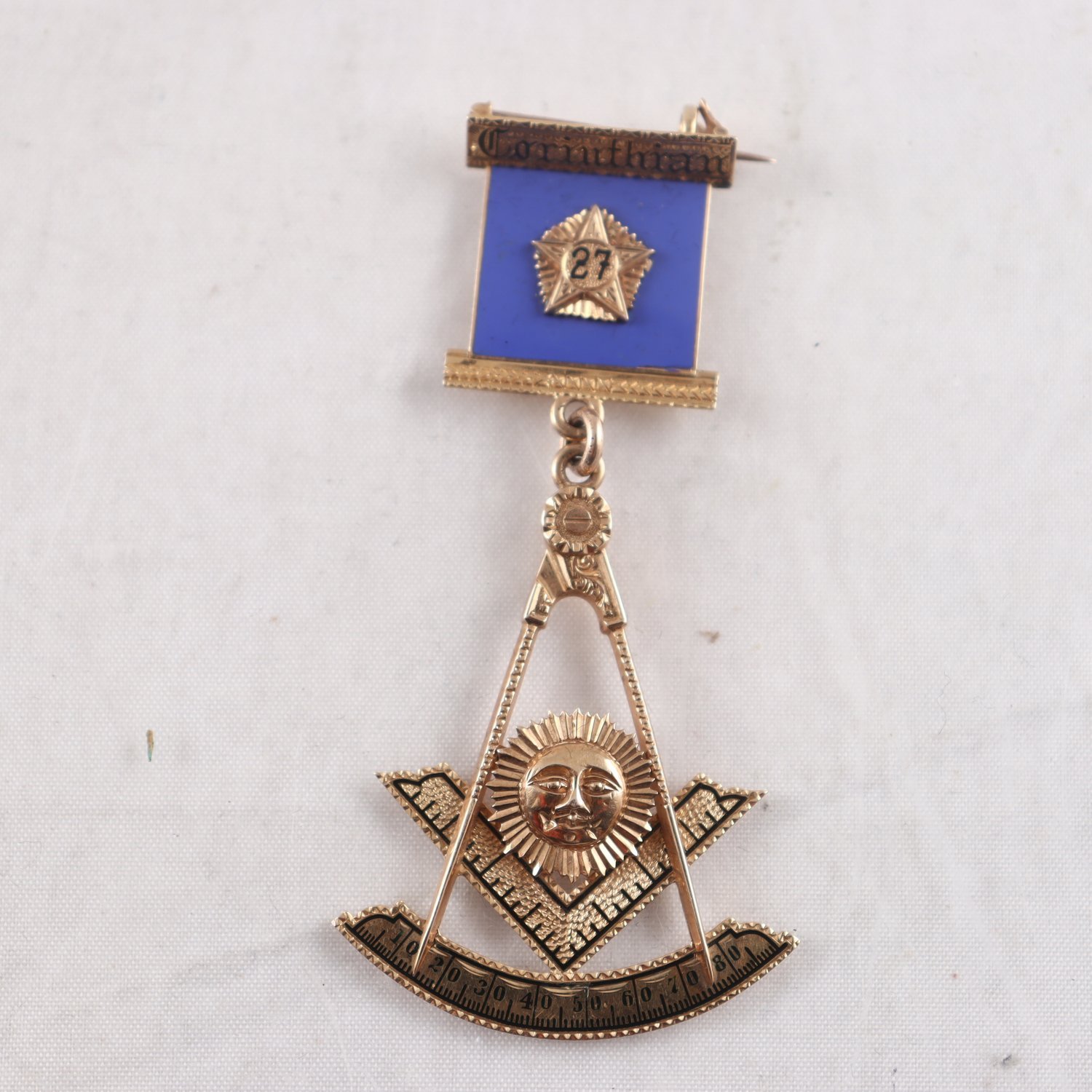 Brosch, Frimurare, guldpläterad