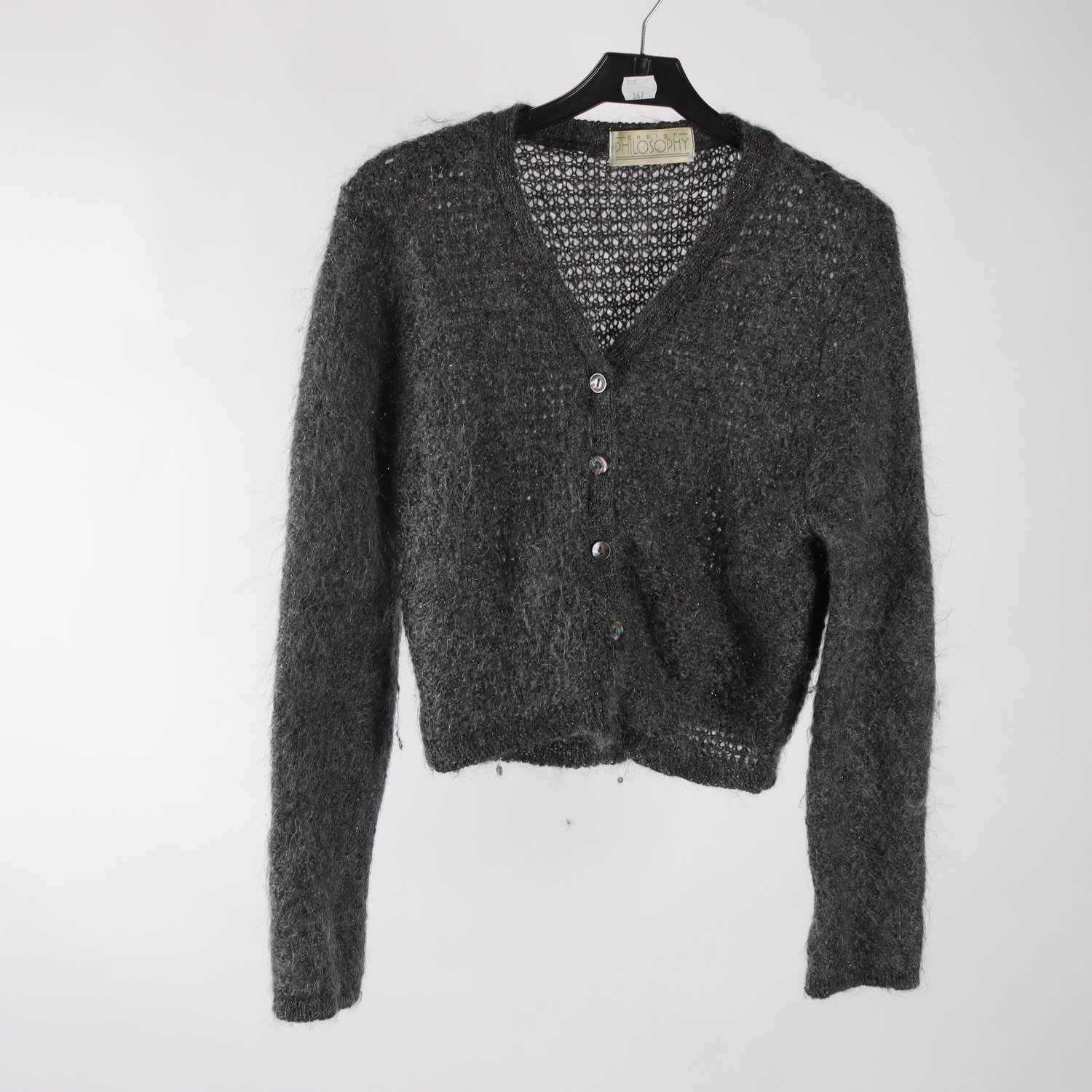 Kofta, Philosophie, grön, 72% mohair, stl. ca. XS.