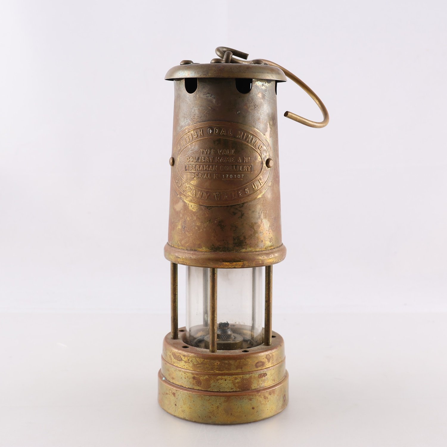 Lykta, brittish coal mining company Wales U.K, mässing