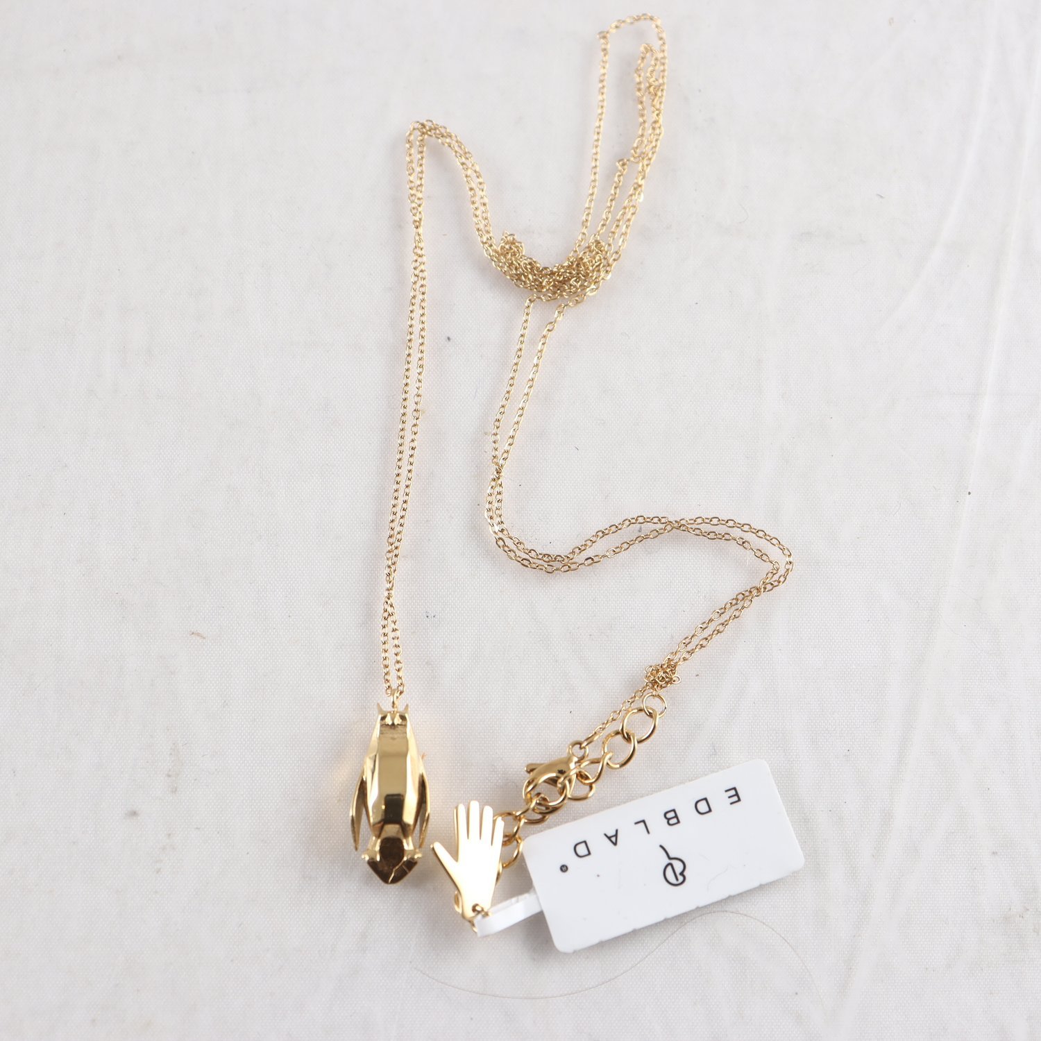 Halsband, guldpläterad metall, Fauna Owl, Edblad