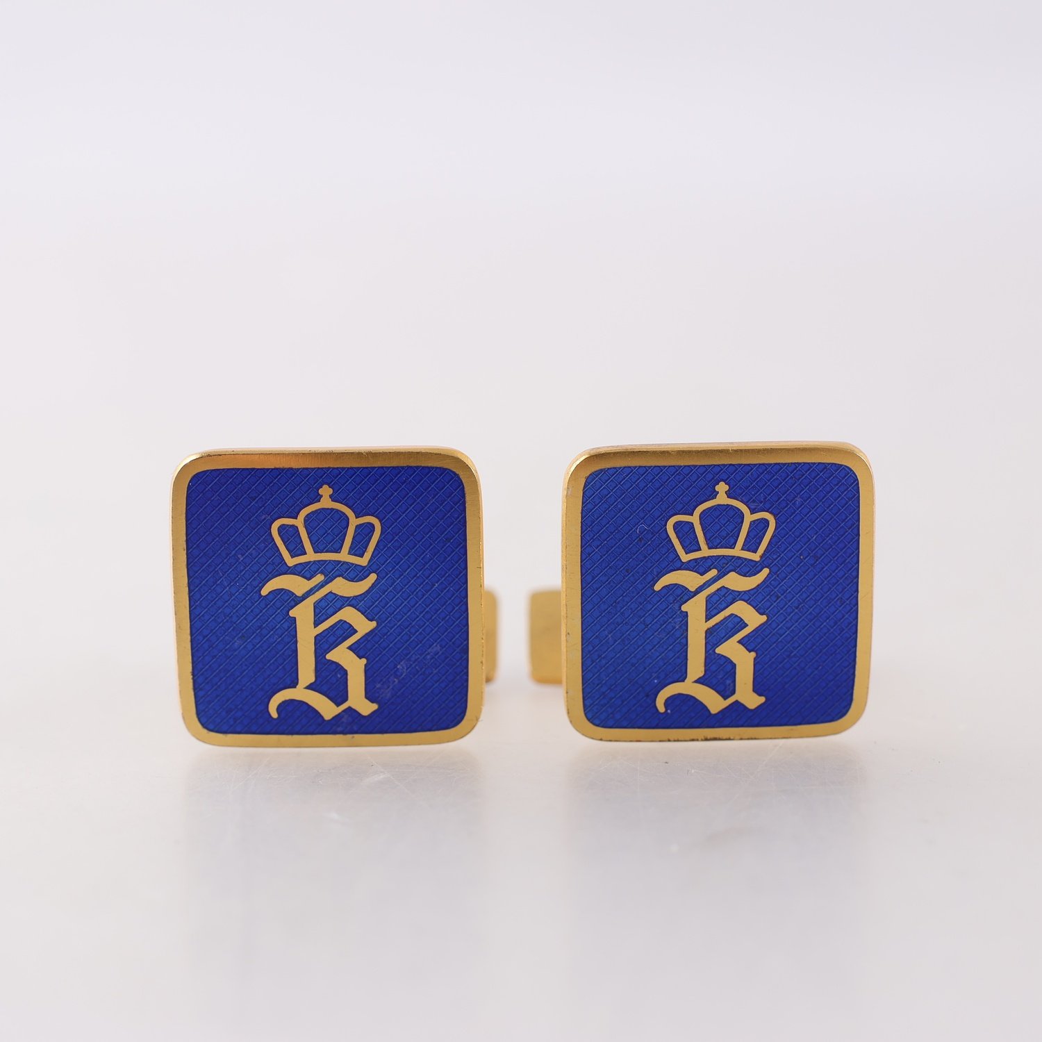 Manschettknappar, ”Sporrong”, silver 925, emalj. Brv: 14.3g