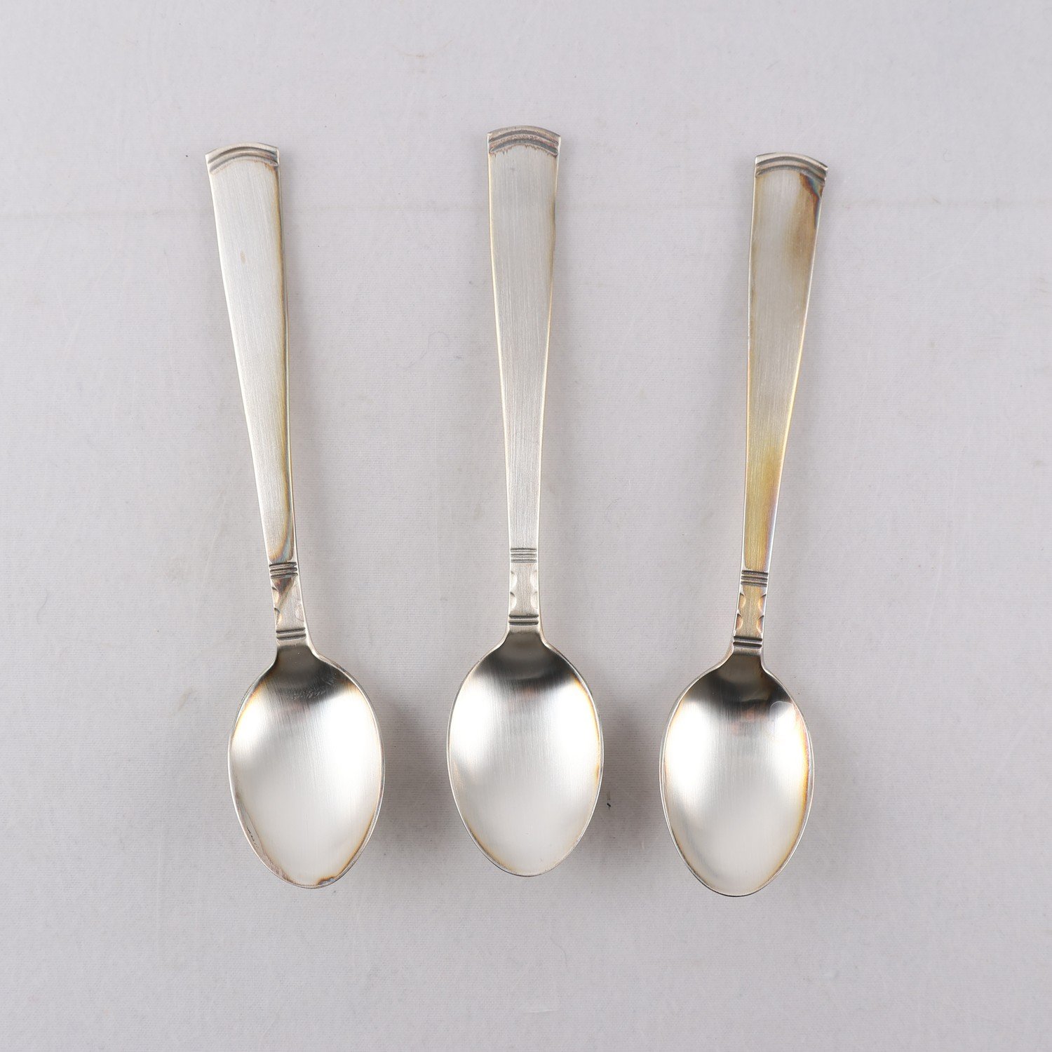 Teskedar, silver, stämplade, kattfot 830, 3 st, vikt: 50g