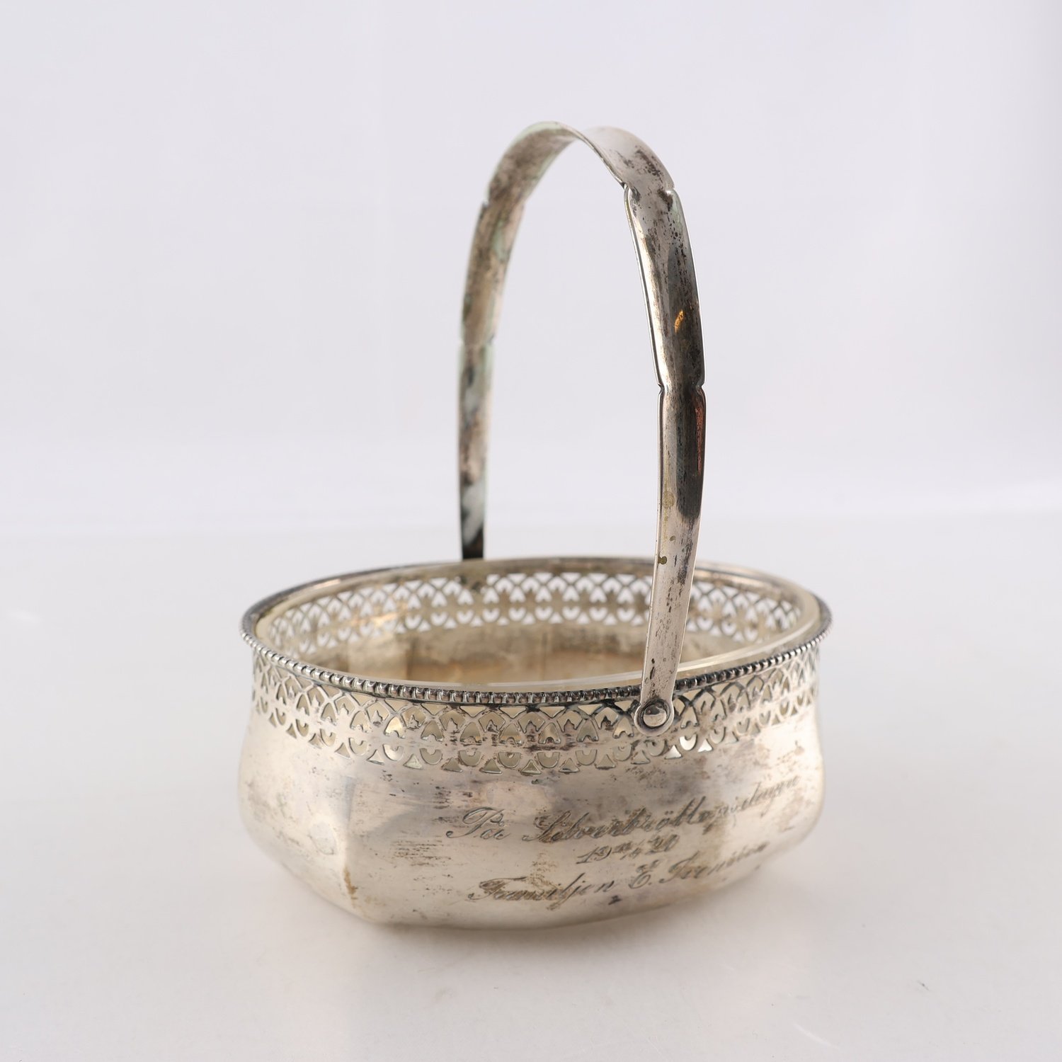 Skål, silver & glas, stämplad S, vikt: 63g