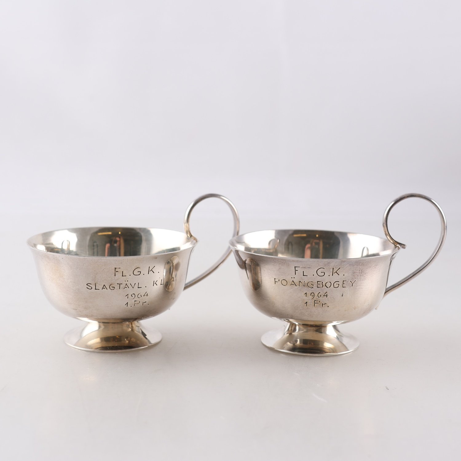 Supkoppar, silver, stämplade kattfot S, vikt: 63g