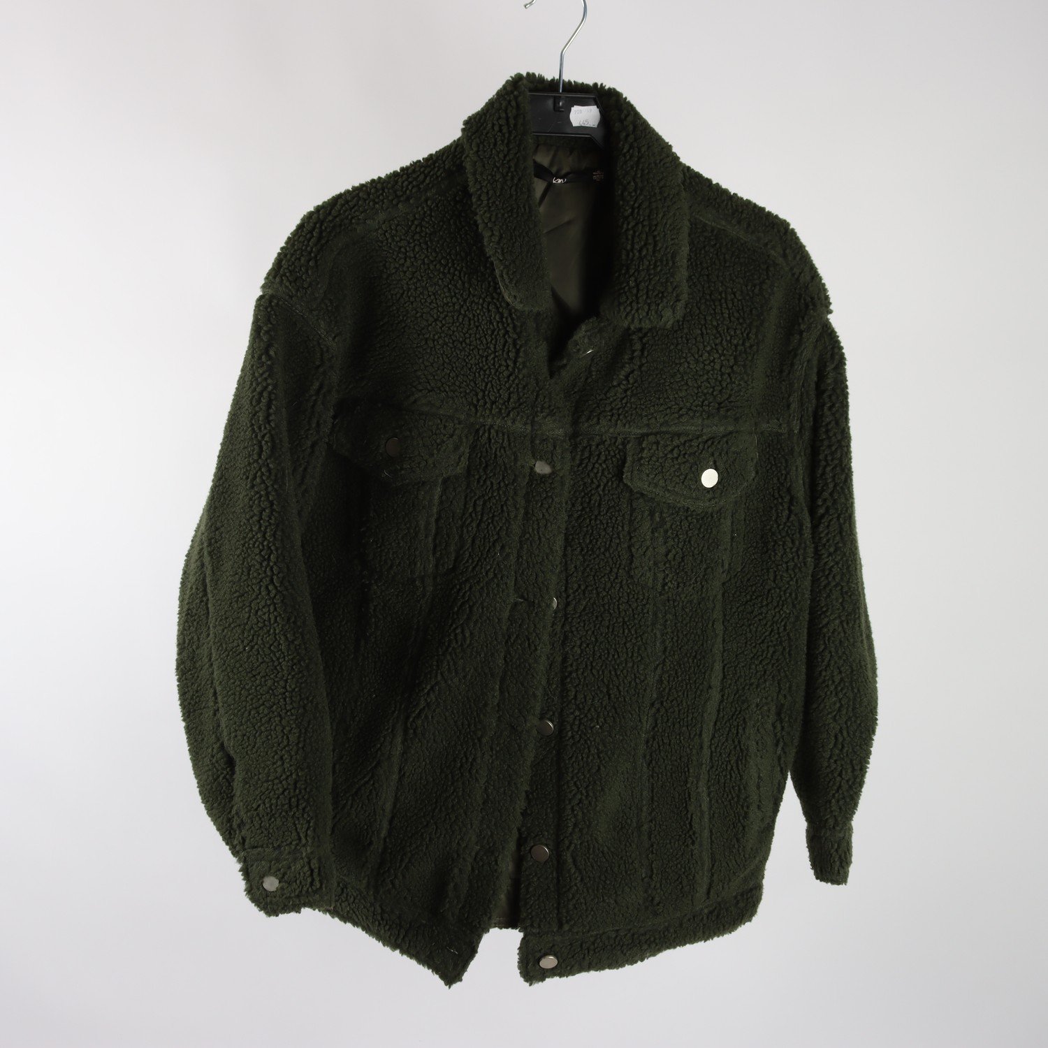 Teddyjacka, Missguided, grön, pile, fodrad, stl. 34.