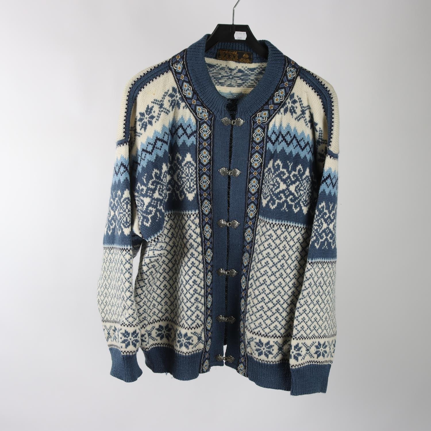 Tröja, Nordstrikk Norway, blå, vit, mönstrad, stl. L