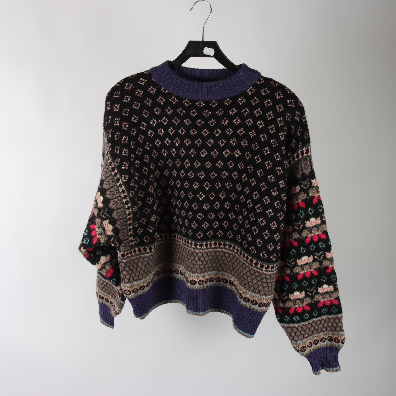 Tröja, vintage, BikBok, mönstrad, stl. 2 (M)