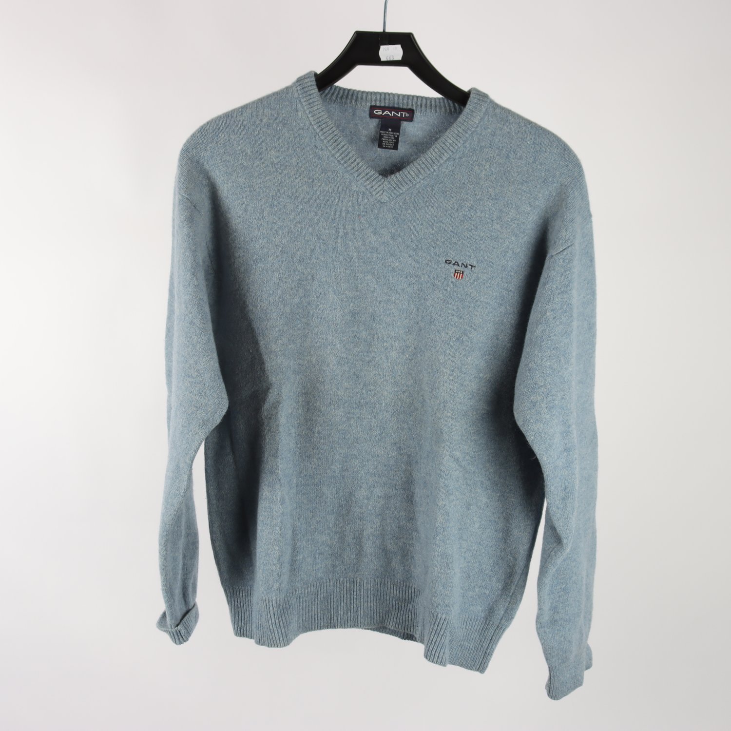 Tröja, Gant, blå, lammull, stl. M.