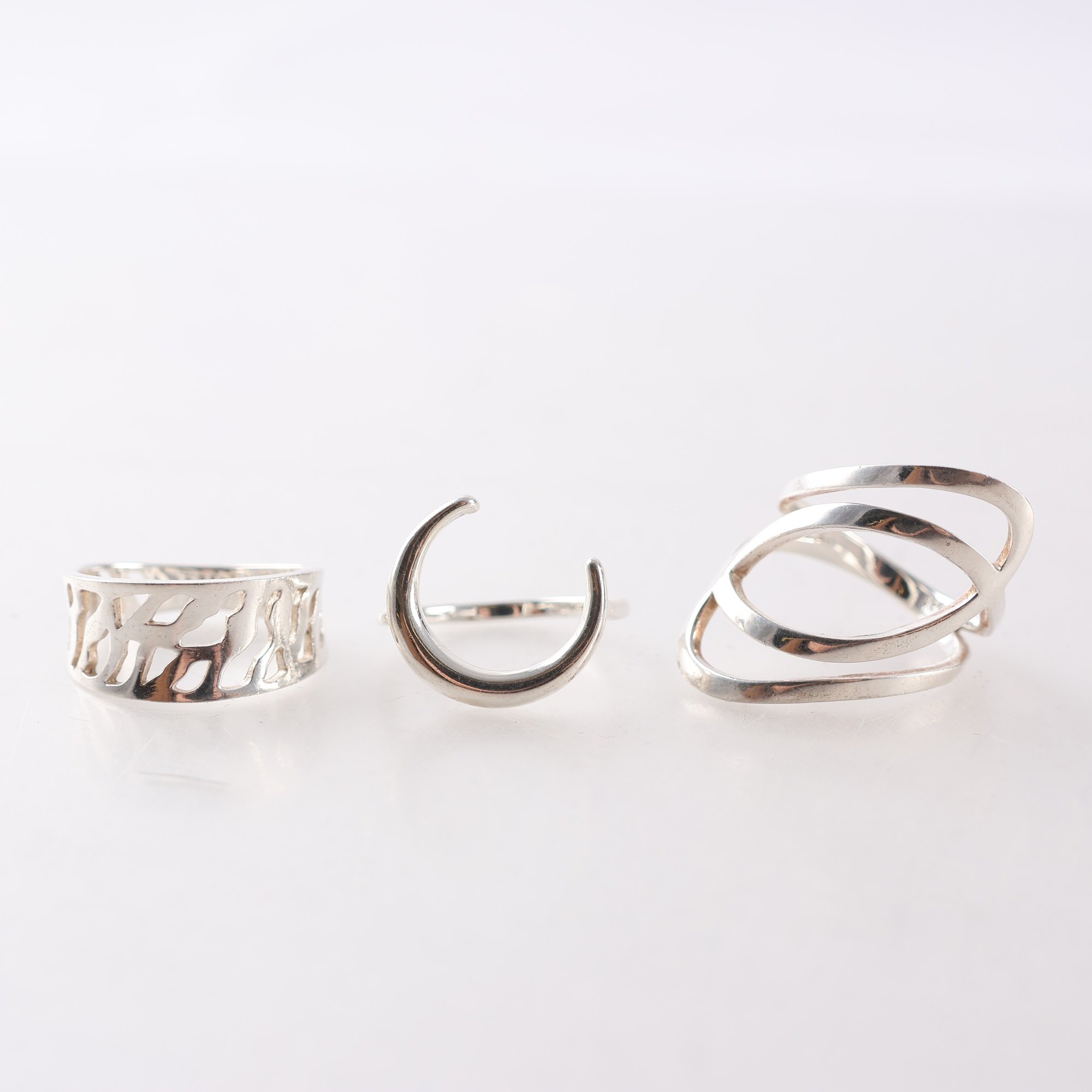 Ringar, silver 925, moderna, vikt: 8.1g