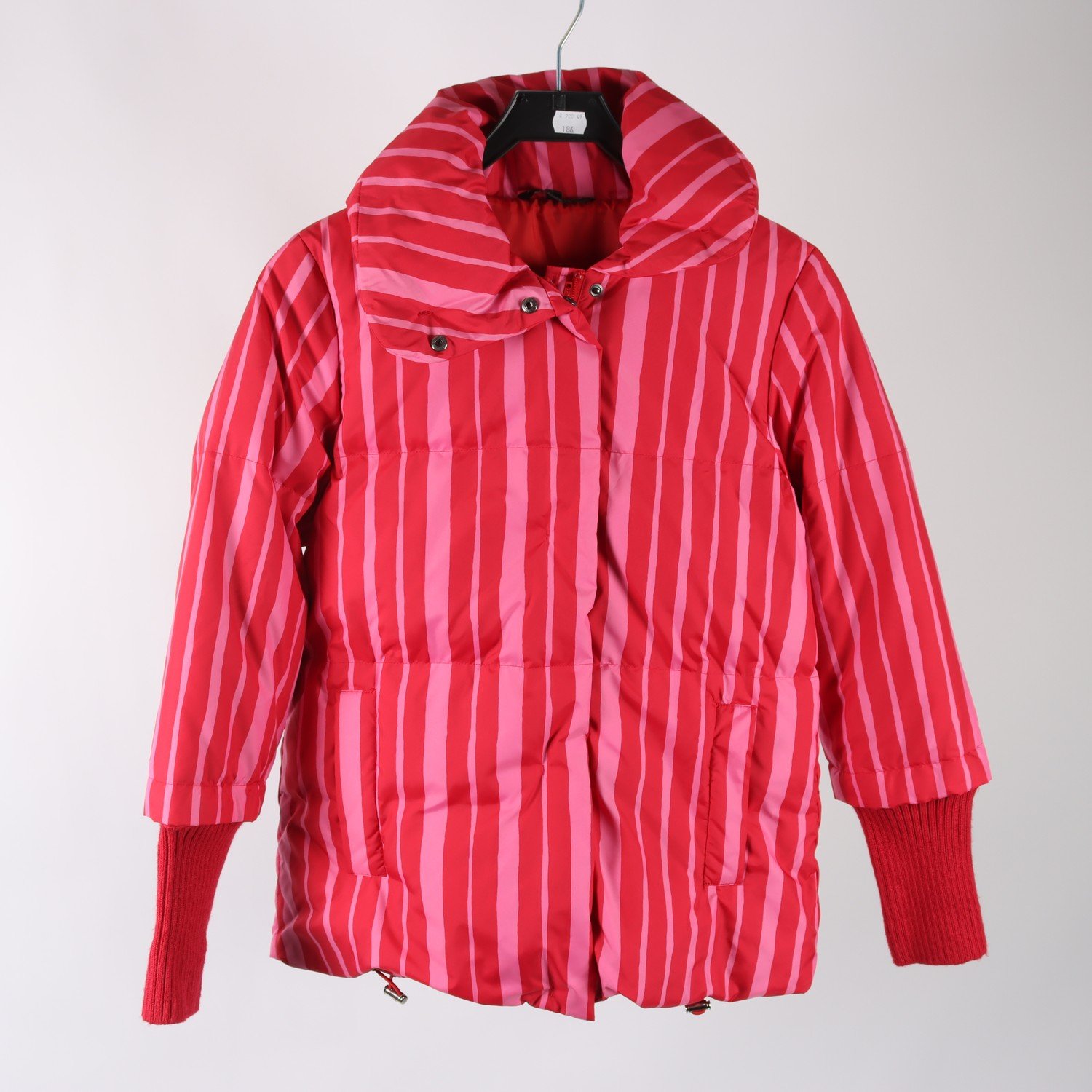 Jacka, Marmekko, röd, rosa, randig, stl. XS