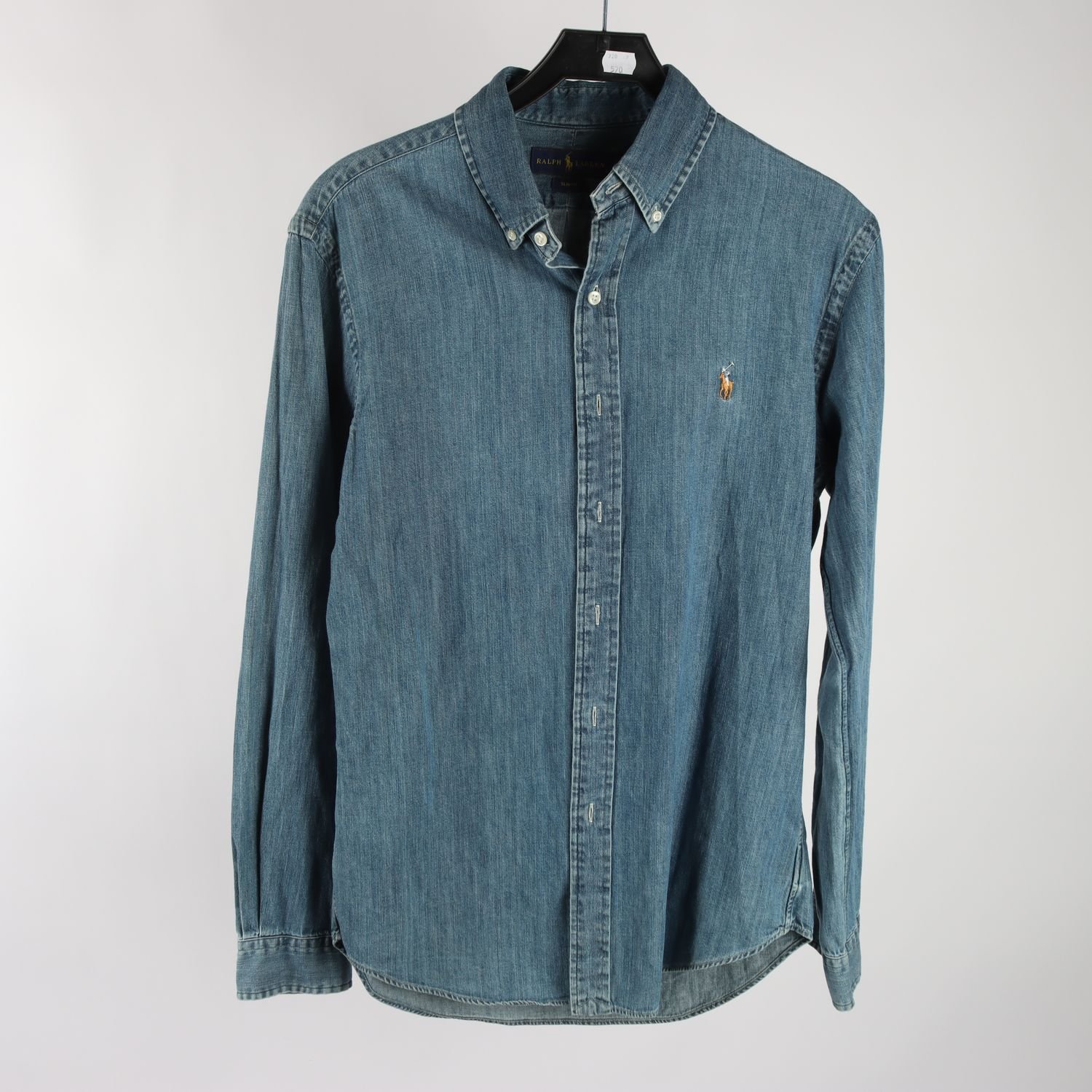 Jeansskjorta, Ralph Lauren, blå, slim fit, stl. M.