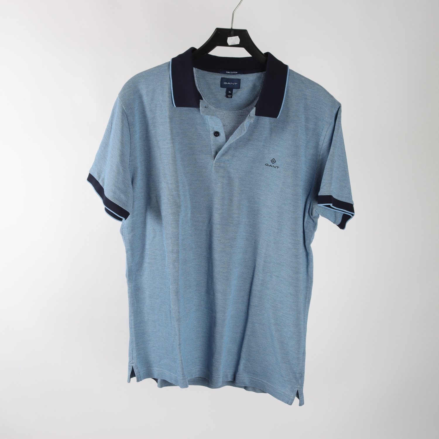 Piké, Gant, blå, stl. XL.