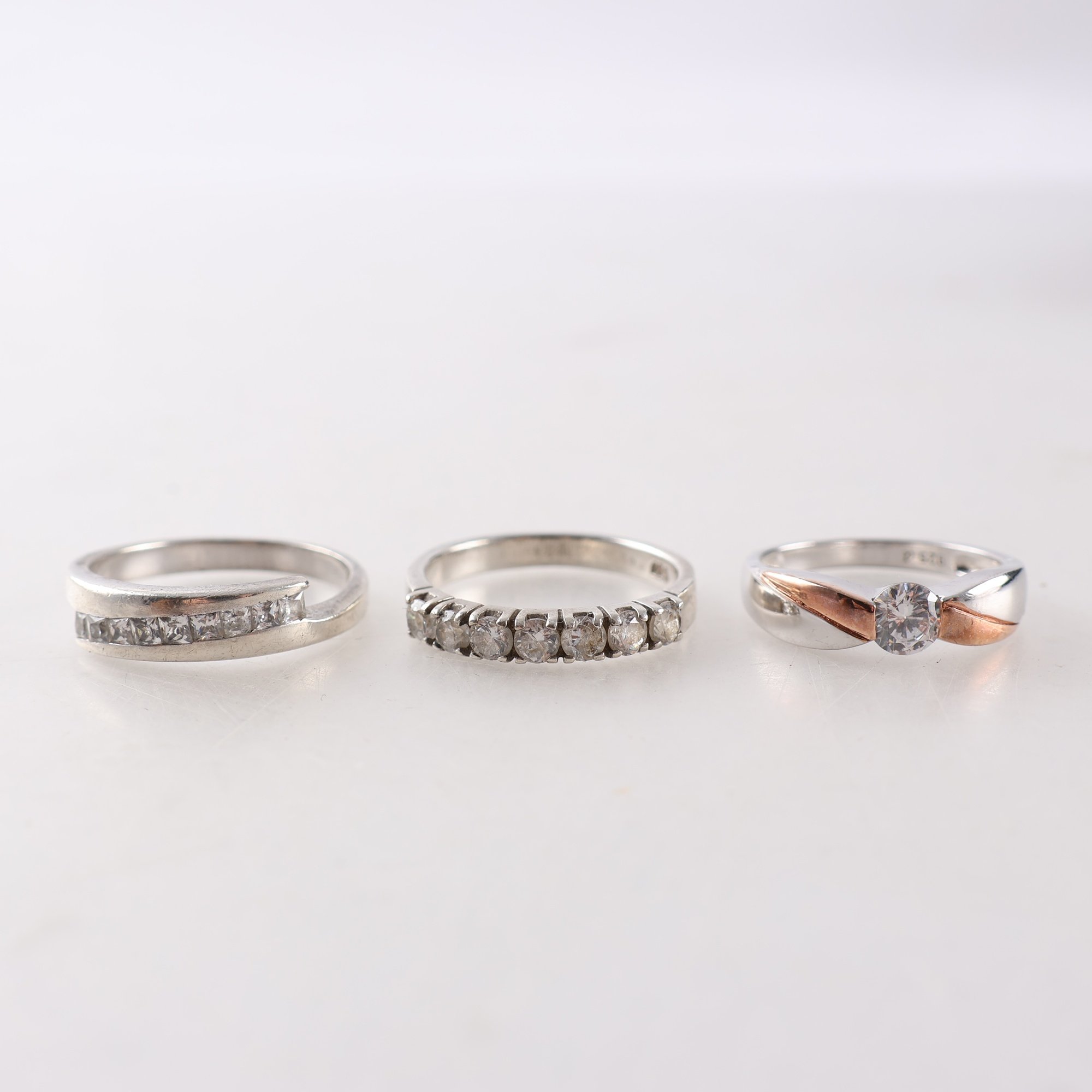 Ringar, silver 925, slipade stenar, moderna, brv: 8.3g