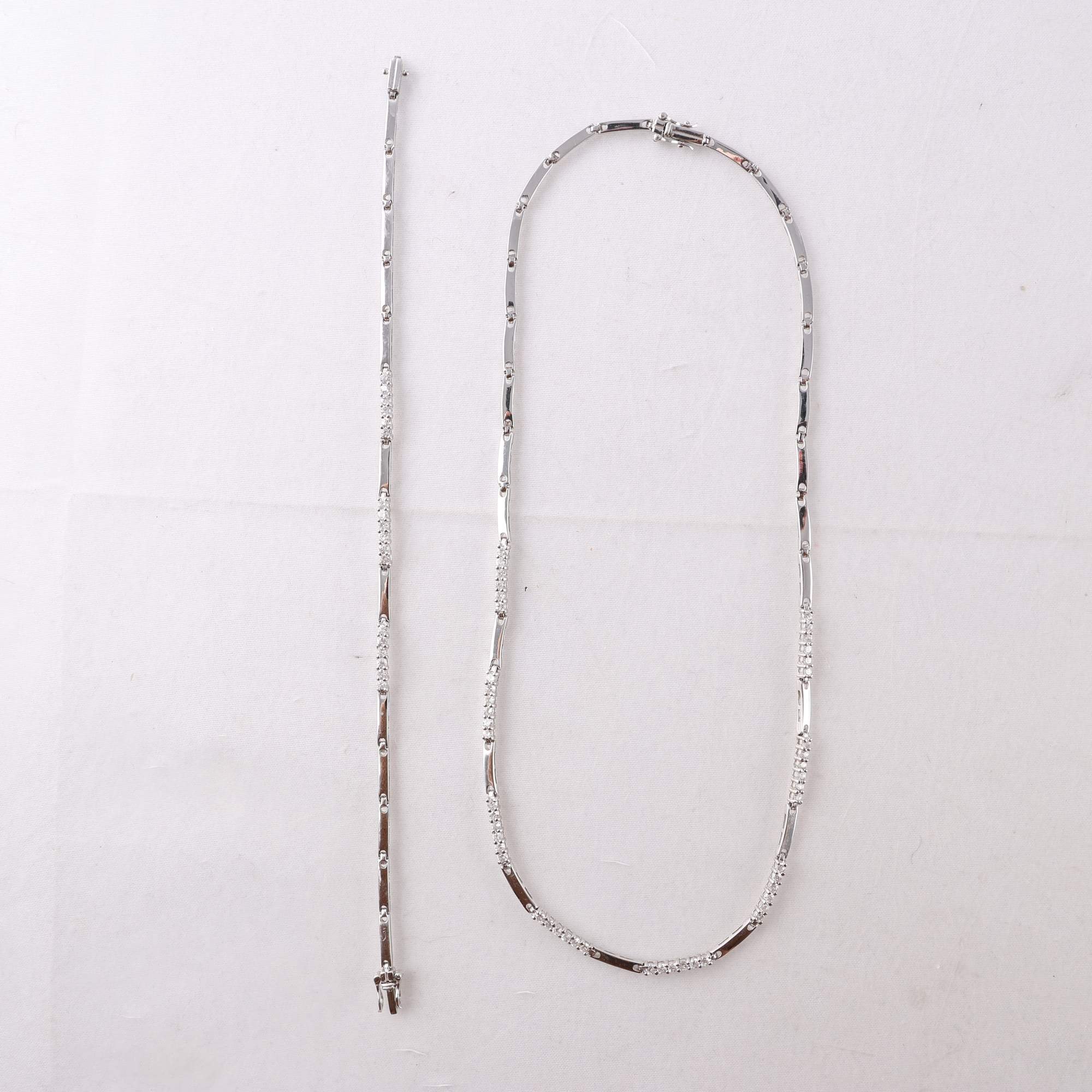 Set, halsband, armband, silver 925, slipade stenar, Jens Aagaard, brv: 18.6g