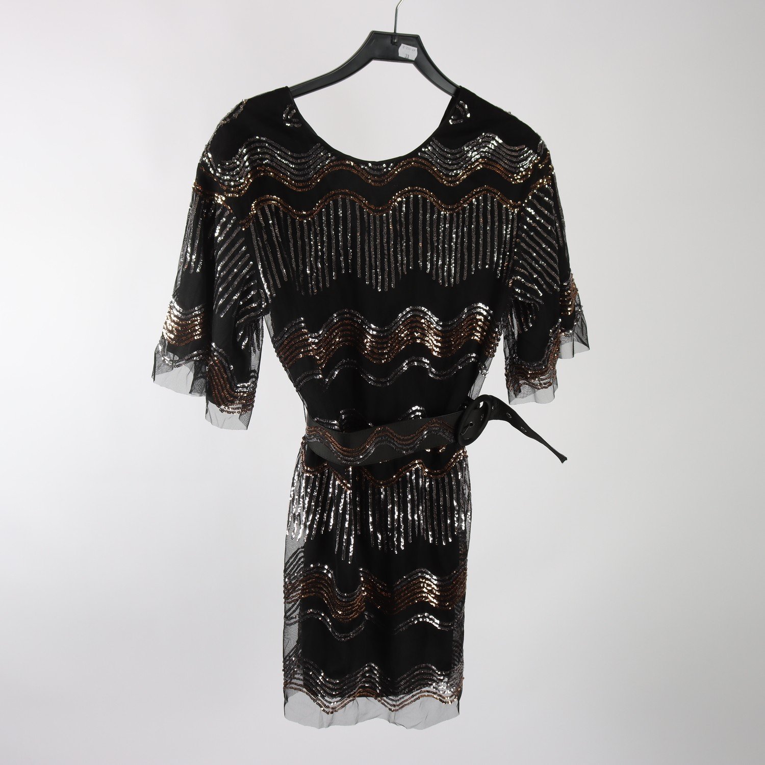 Klänning, &Other Stories, svart, paljetter, stl. 38