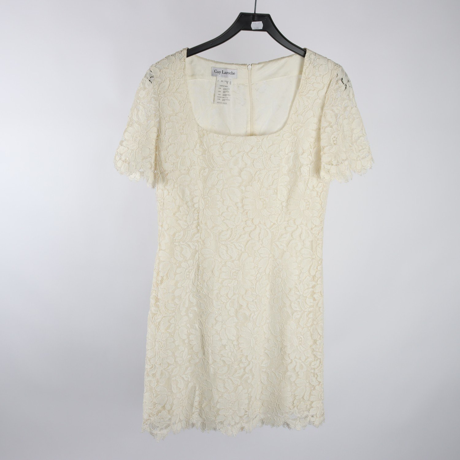Klänning, Guy Laroche, vit, nät, stl. 42.