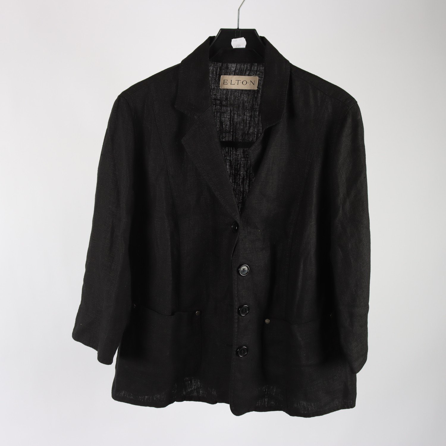 Jacka, Elton, svart, lin, stl. 46.