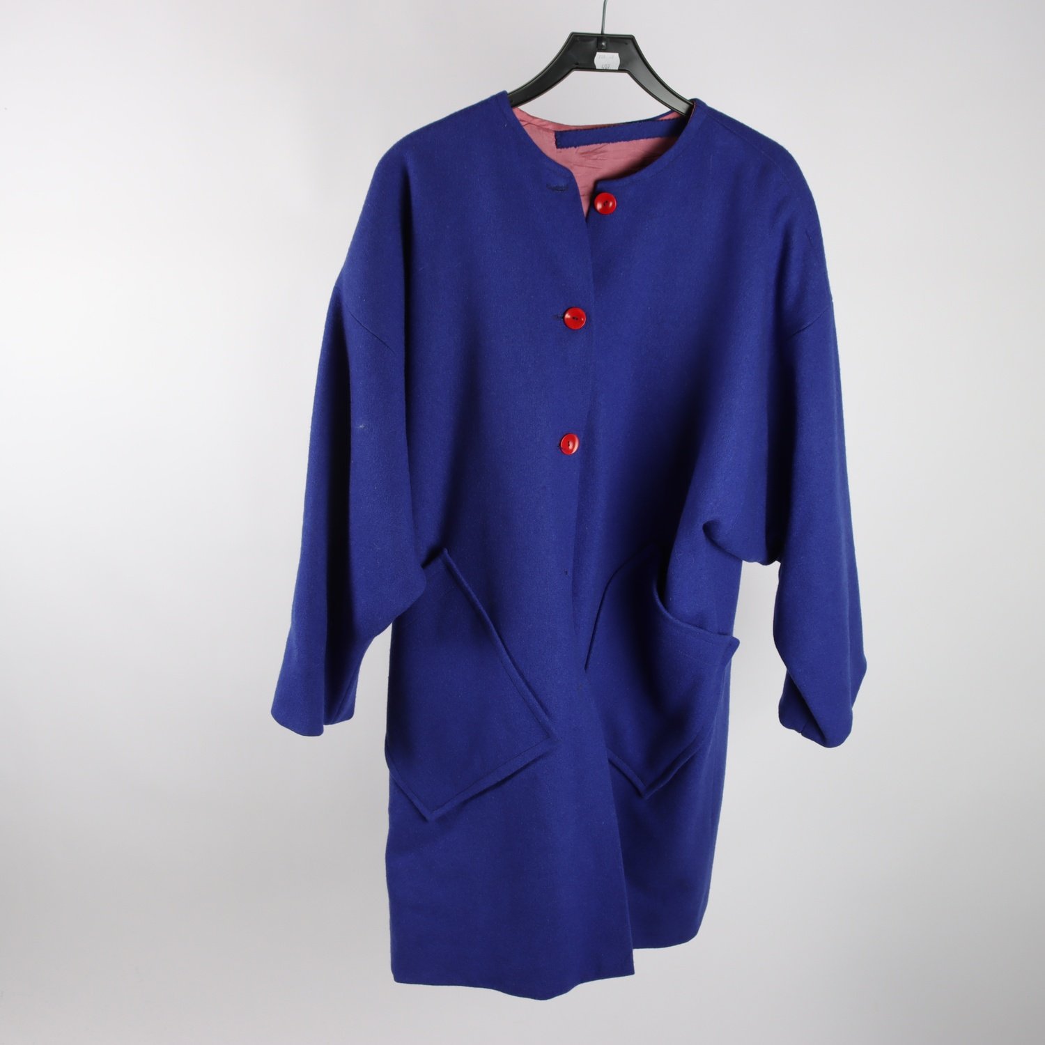 Kappa, Okänd, blålila, röd, ull, stl. ca. L/XL