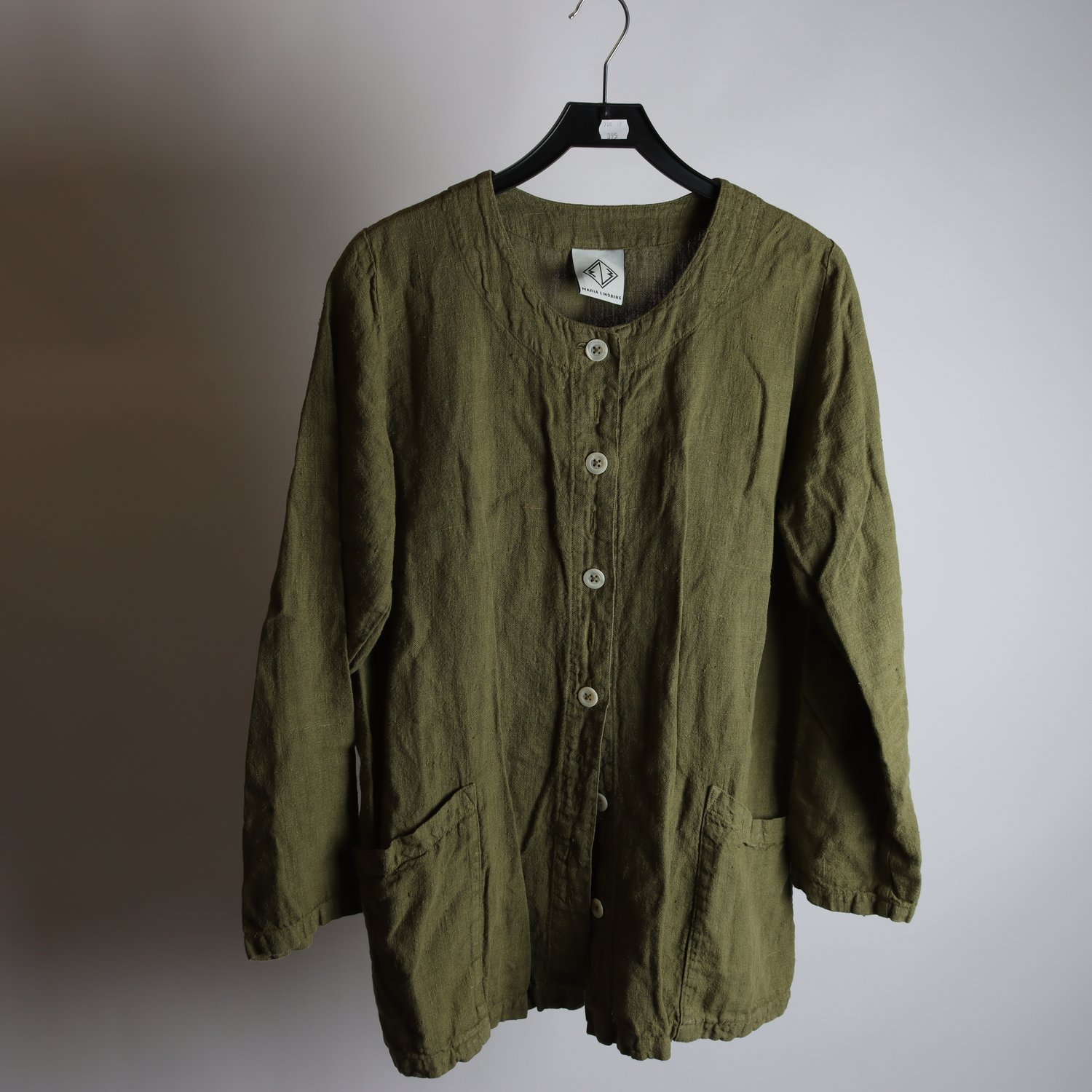 Jacka, Maria Lindberg, grön, lin, stl. ca. M/L