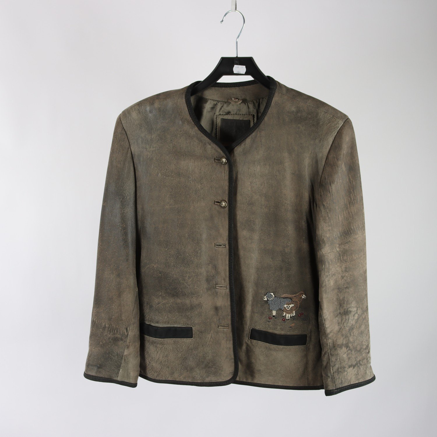 Skinnjacka, Okänd, grå, stl. 40.