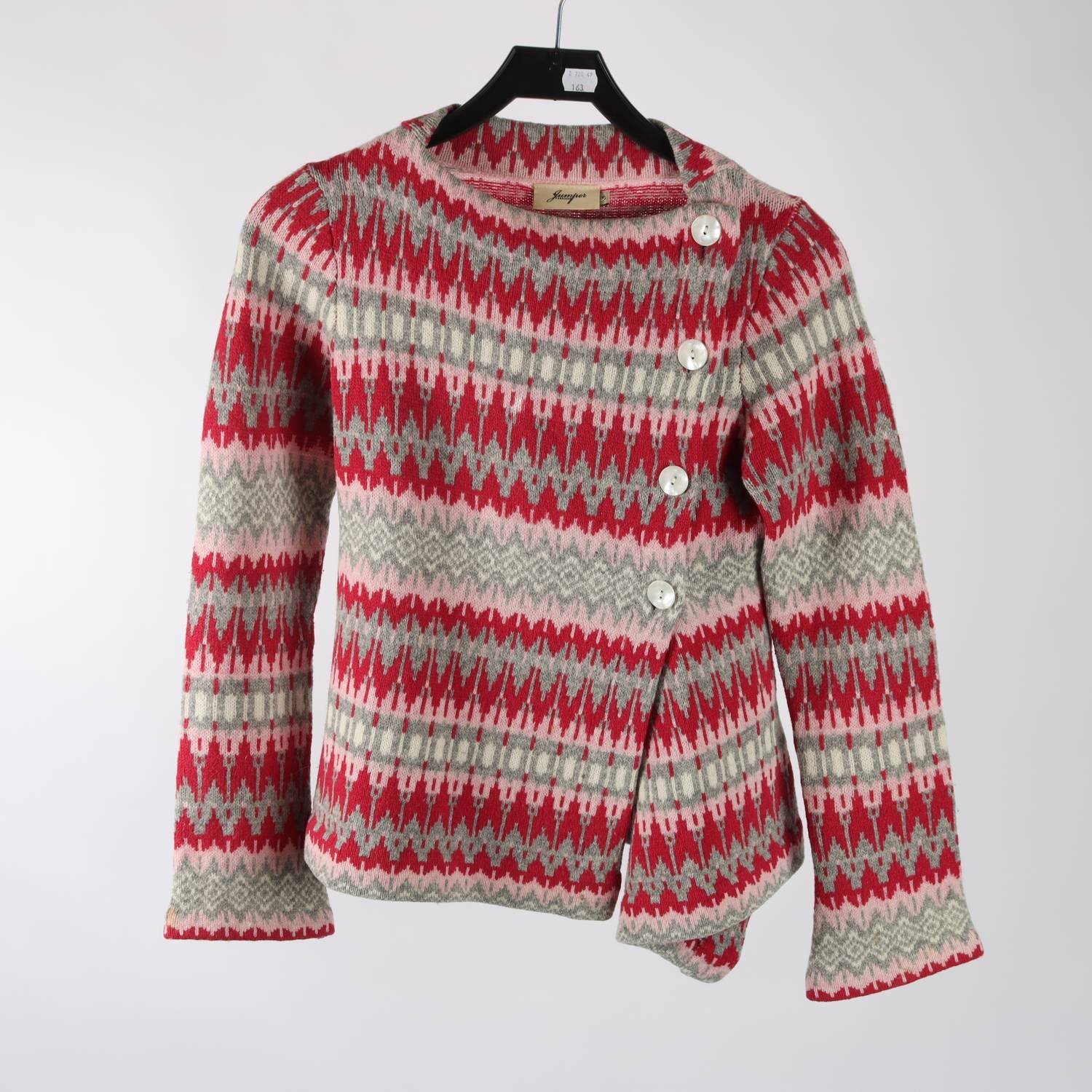 Tröja, Jumperfabriken, rosa, grå, mönstrad, stl. S