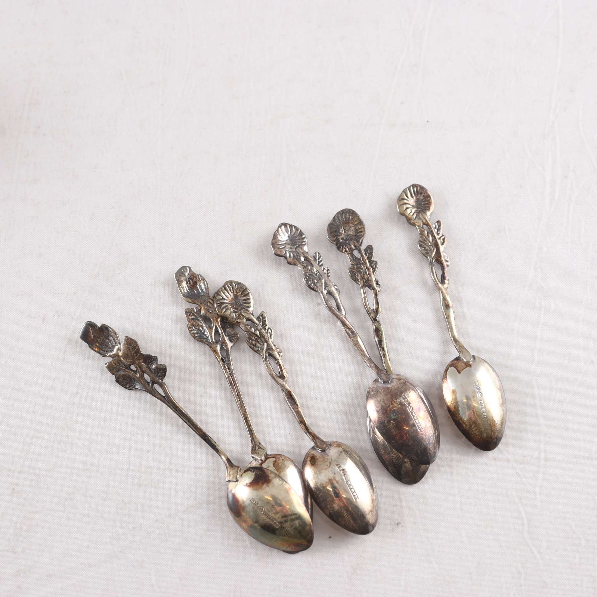 Silverskedar/kaffeskedar, ”Rosen” Silvervarufabriken, 6st.