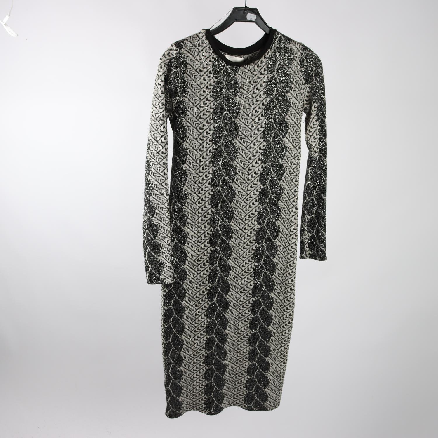 Klänning, Kappahl, grå, vit, glittrig, stl. M