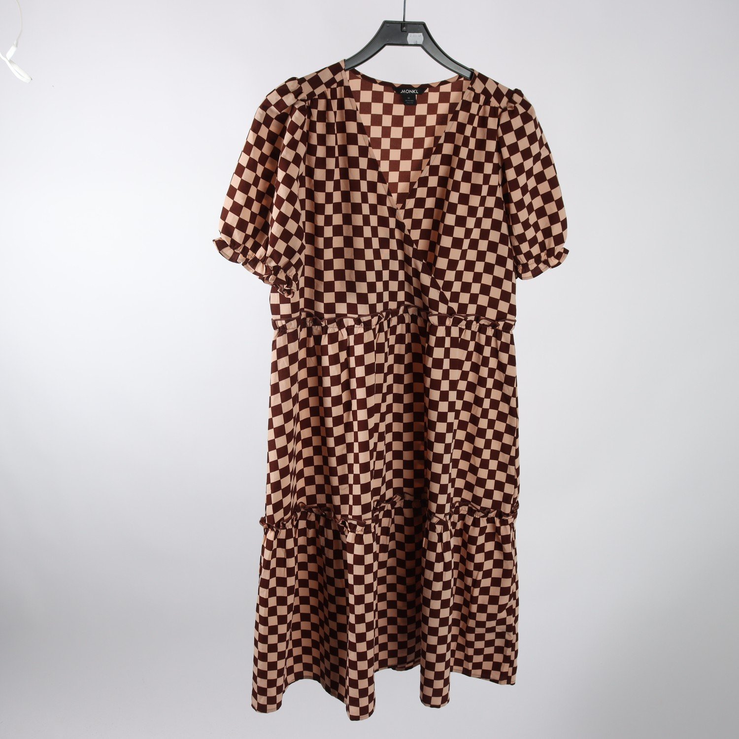 Klänning, Monki, brun, rutig, stl. M