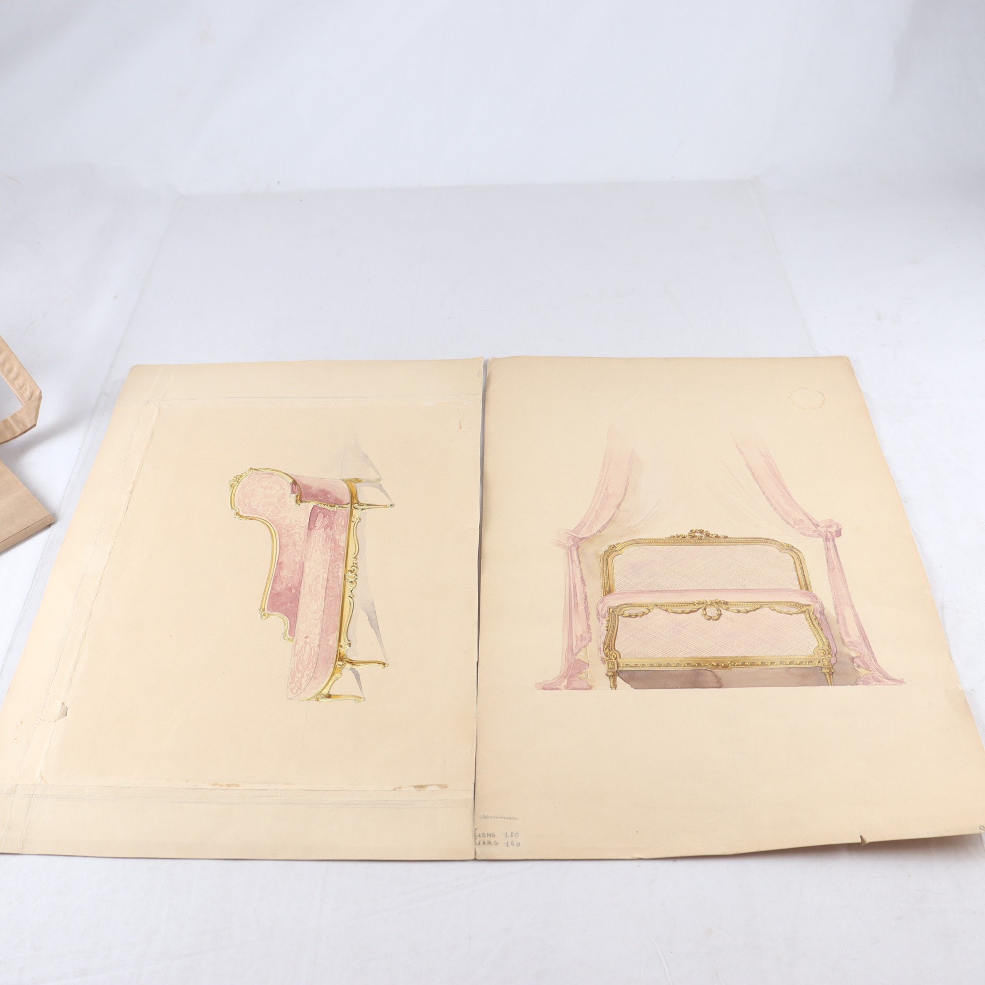 Akvareller, oinramade, osignerade, 2 st. Samfraktas ej.