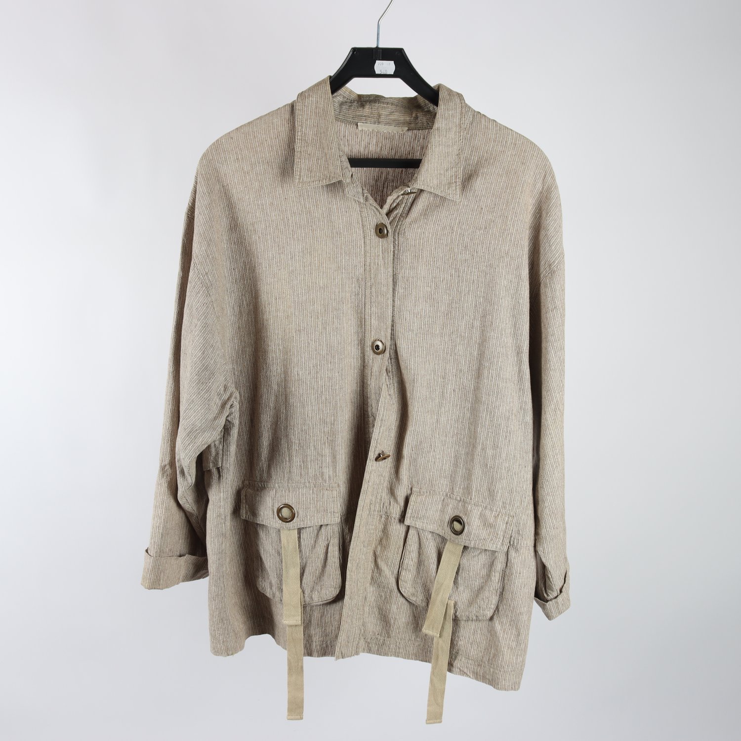 Jacka, Ciso, grå, beige, 55% lin, stl. 44.