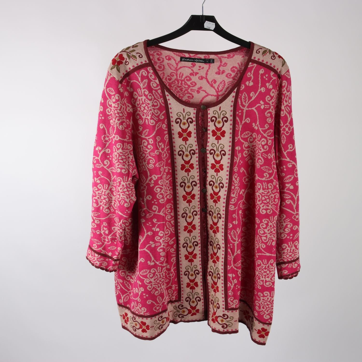 Kofta, Gudrun Sjödèn, rosa, mönstrad, stl. L