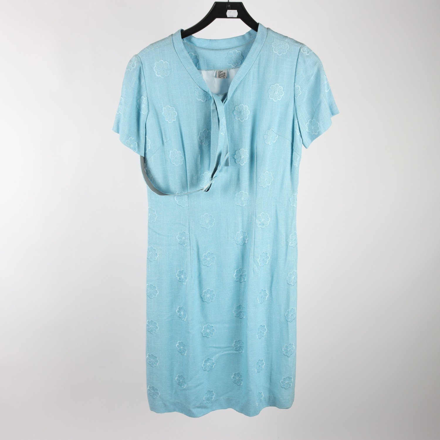 Klänning, Linco, blå, blommig, retro, stl. 38.