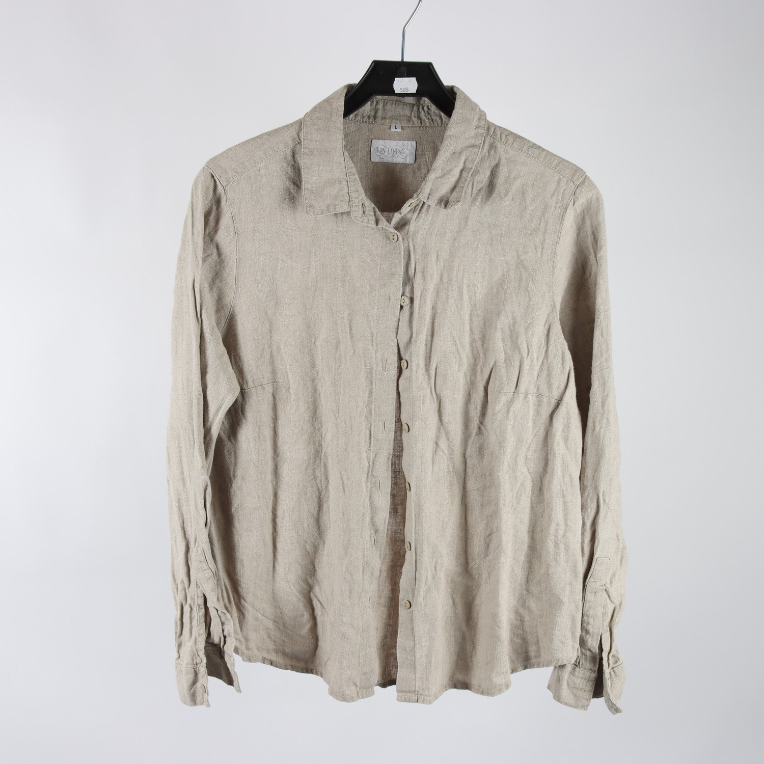 Blus, Lin Living, beige, lin, stl. L.