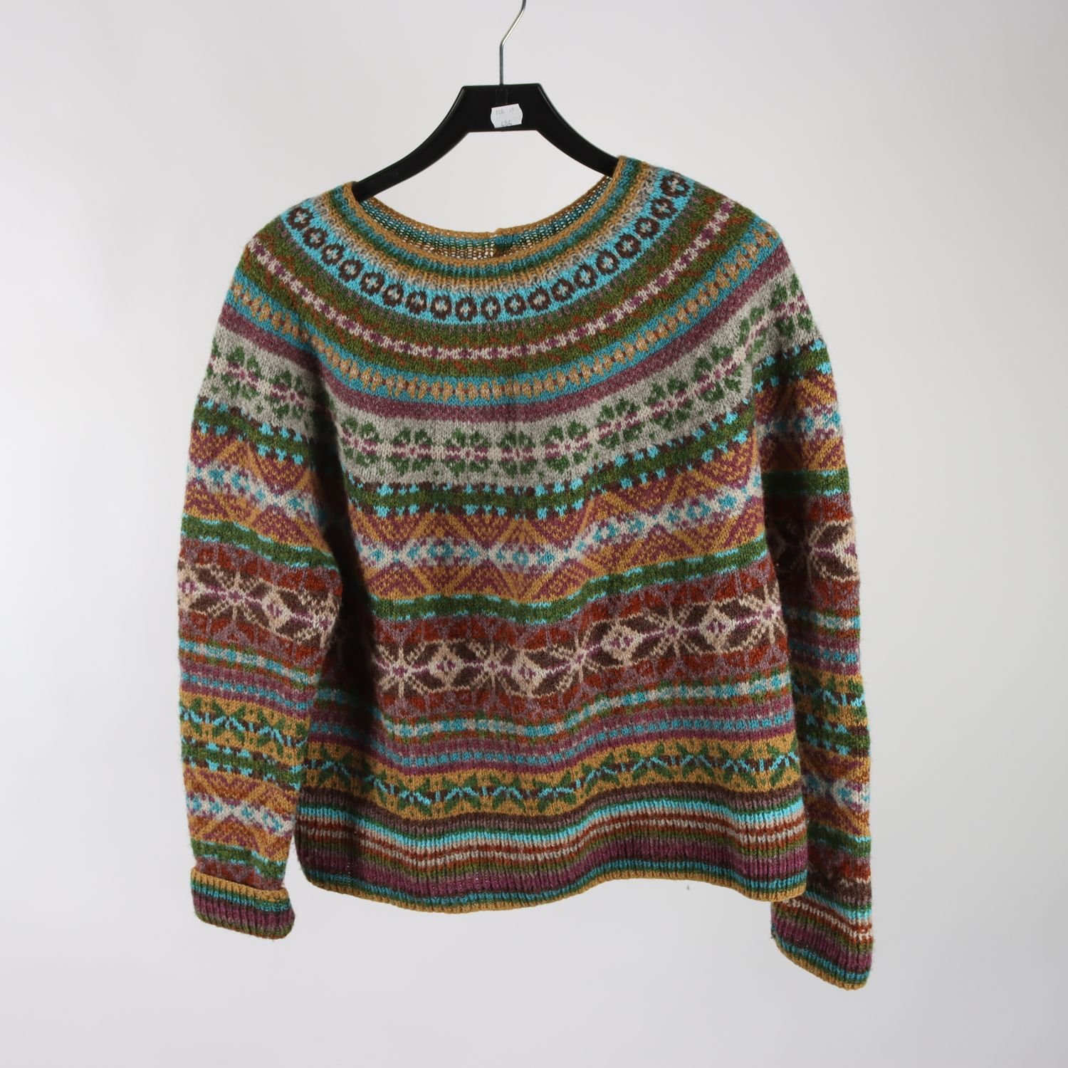 Tröja, Okänd, grå, blå, lila, ull, stl. M/L.