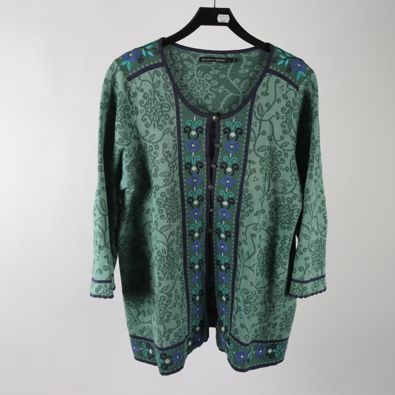 Kofta, Gudrun Sjödèn, grön, mönstrad, stl. L