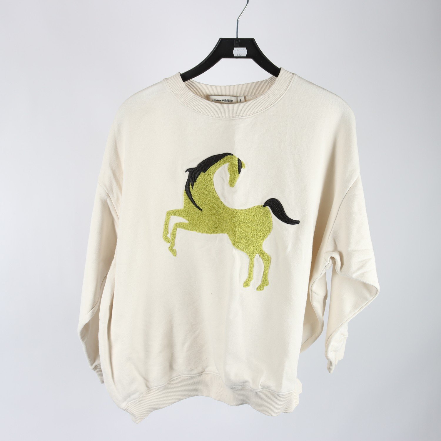 Sweatshirt, Carin Wester, vit, häst, stl. S.