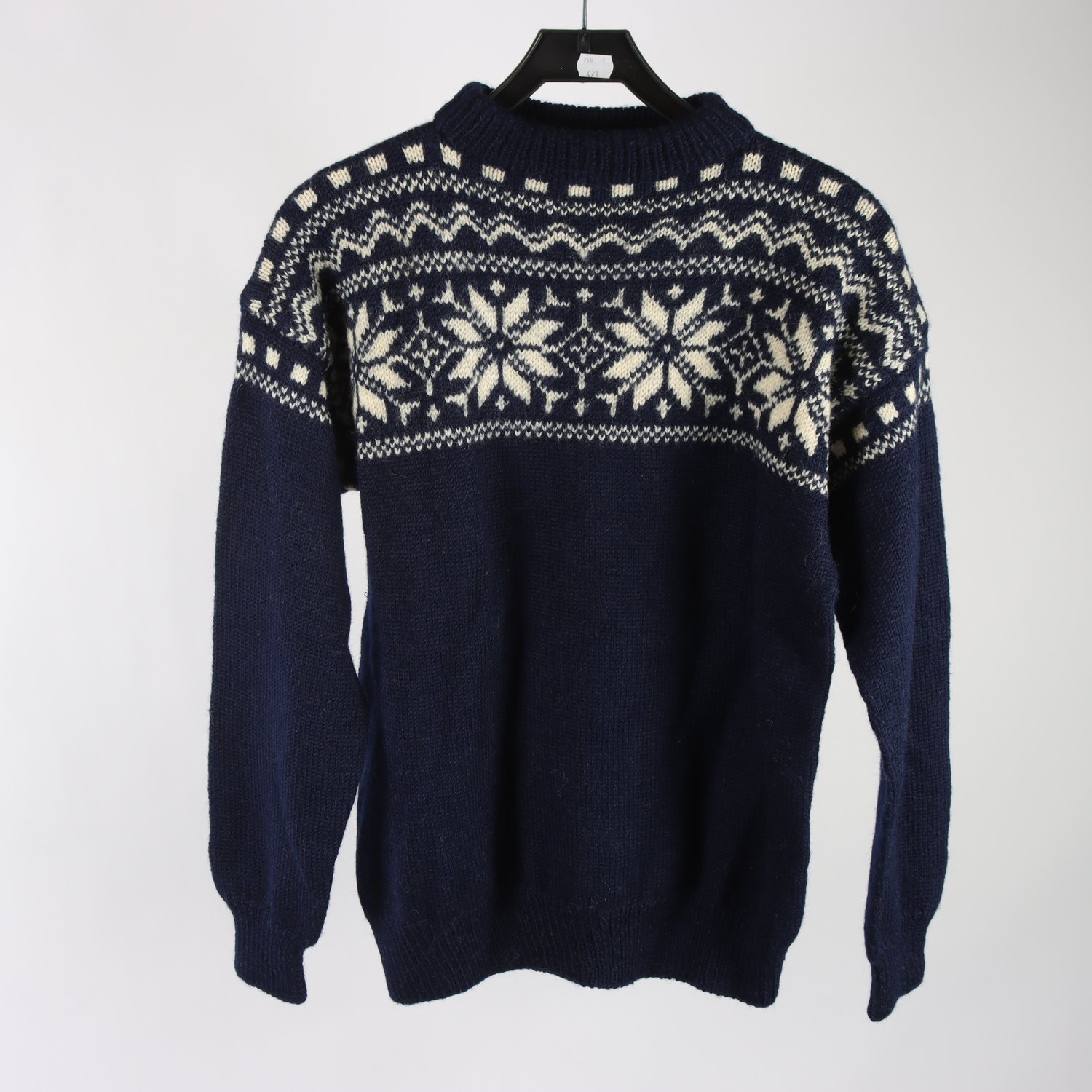 Tröja, Okänd, blå, vit, stl. ca. M.