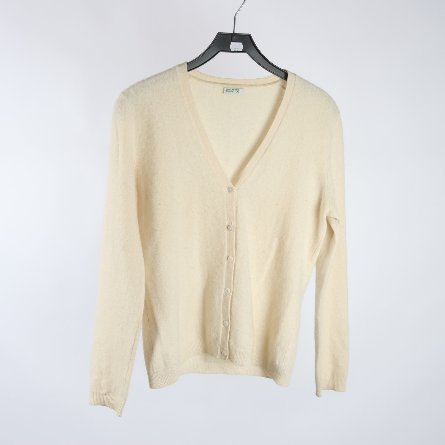 Kofta, Benetton, offwhite, 100% cashmere, stl. ca. S/M.