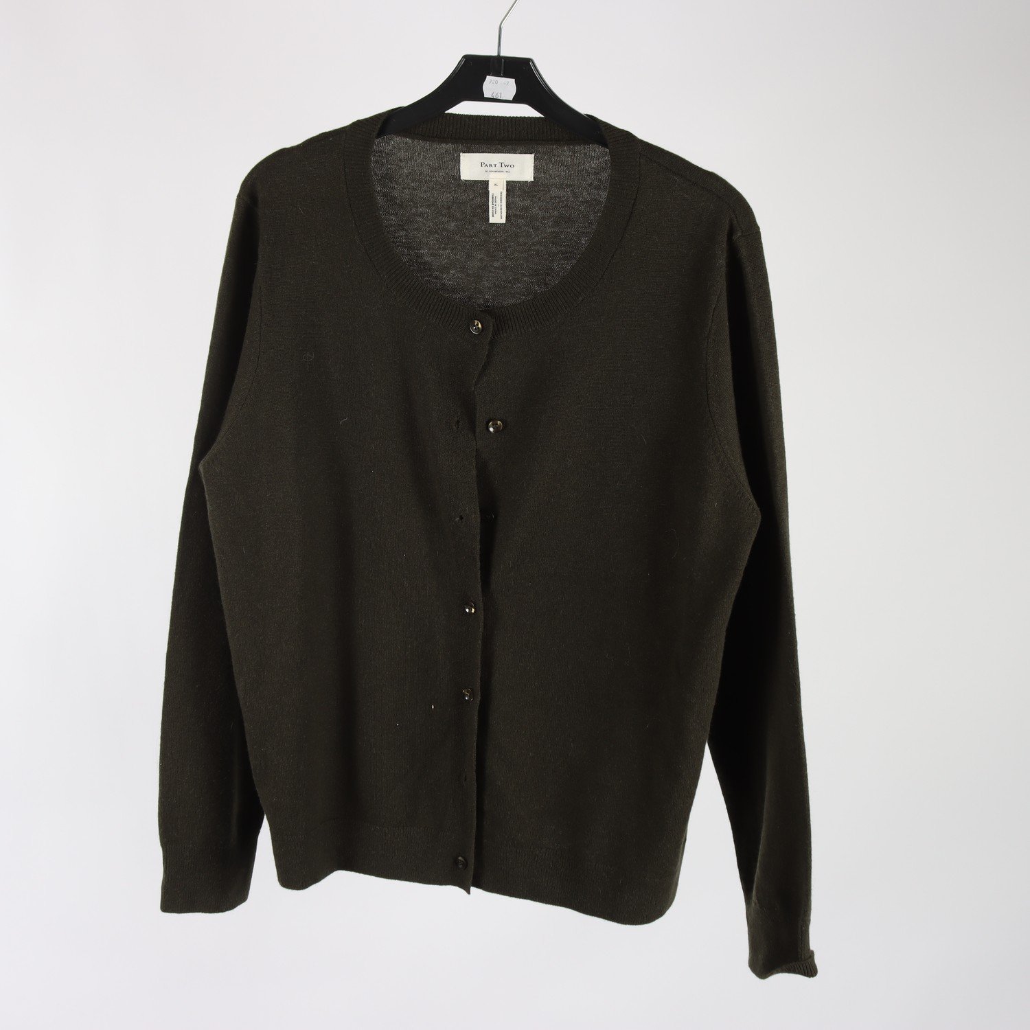 Kofta, Part Two, mörkgrön, ull, cashmere, stl. XL.