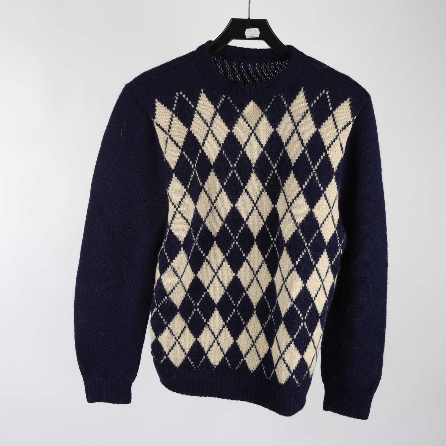 Tröja, Okänd, blå, vit, stl. ca. S/M.