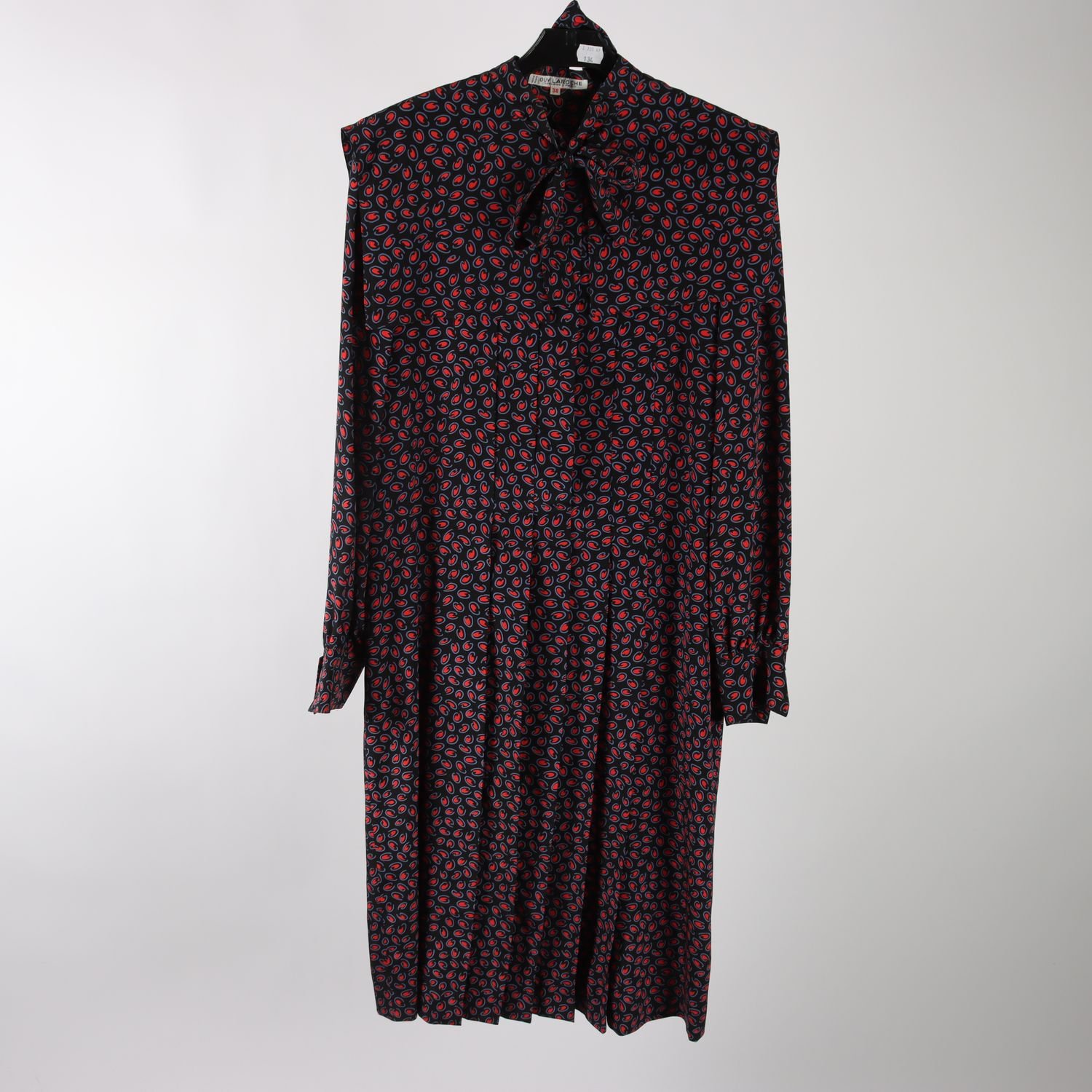 Klänning, vintage, Guy Laroche, svart, mönstrad, stl. 38