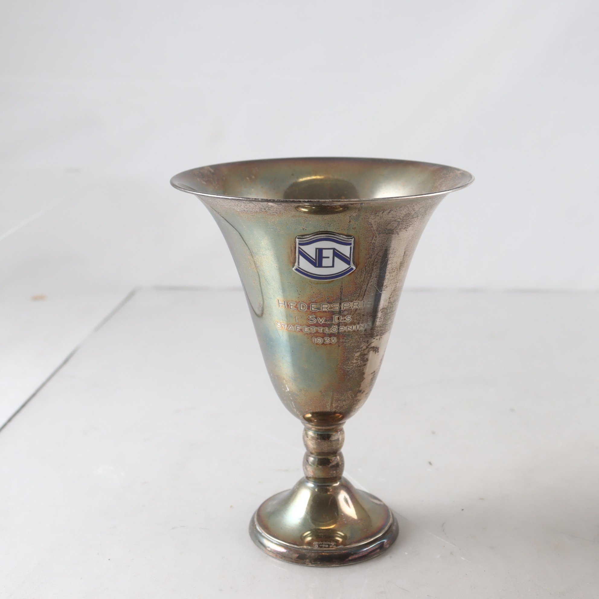 Pokal, silver, kattfot, W-A Bolin, 1938