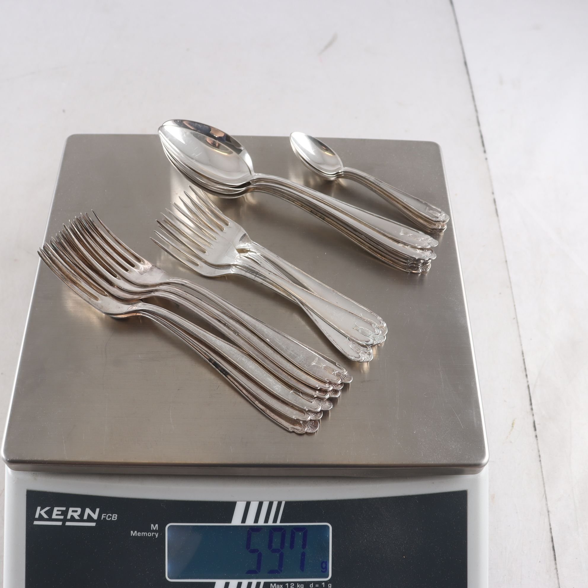 Bestick, silver, kattfot, G.A.B, 1957, 22 st