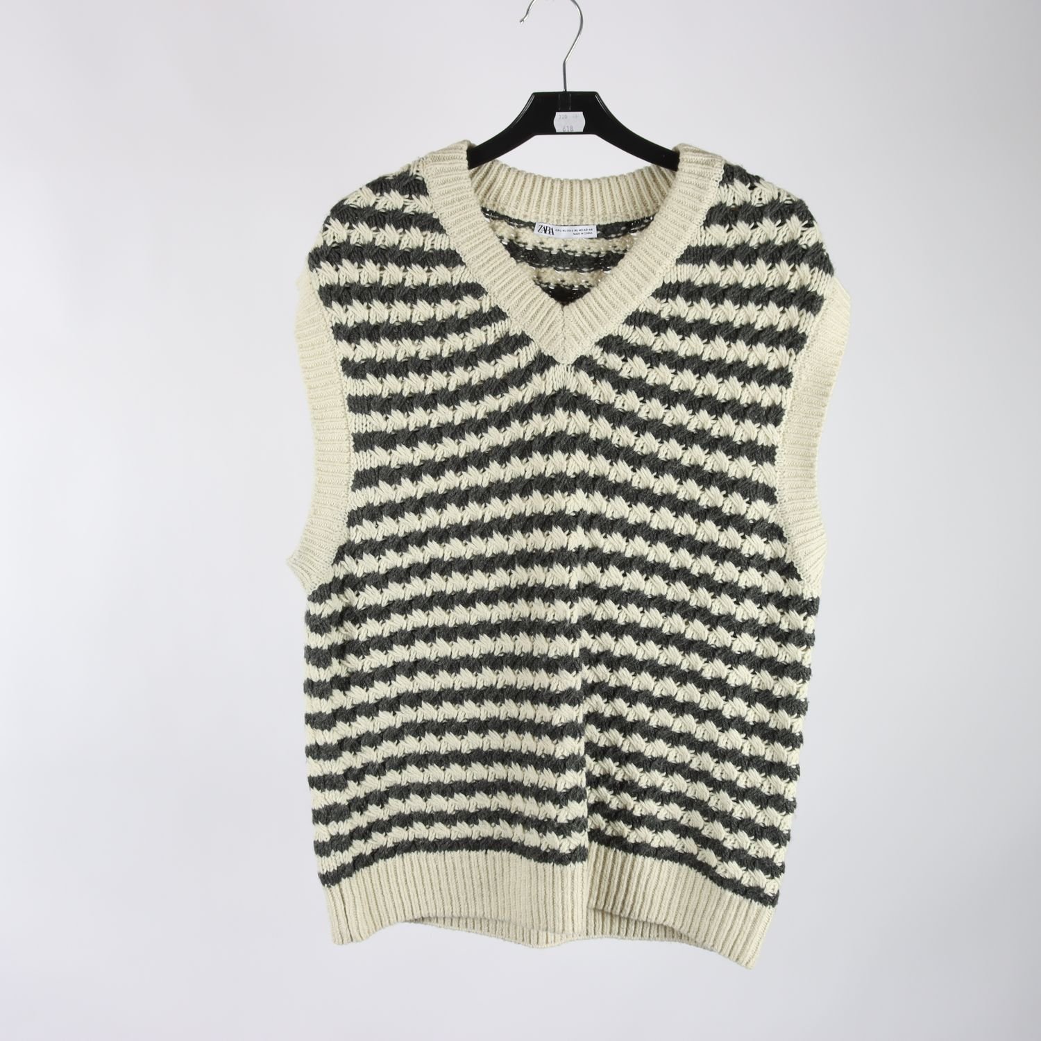 Väst, Zara, grå, beige, stl. L/XL.