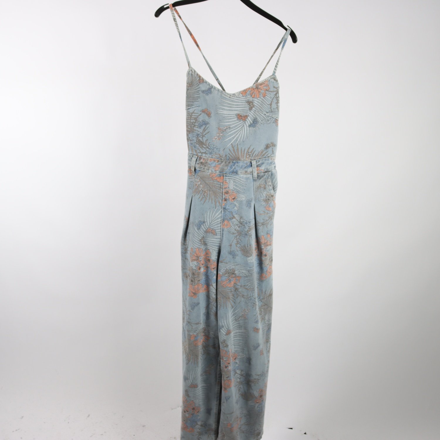 Byxdräkt, Molly Bracken, jeans, blommig, blå, stl. S.