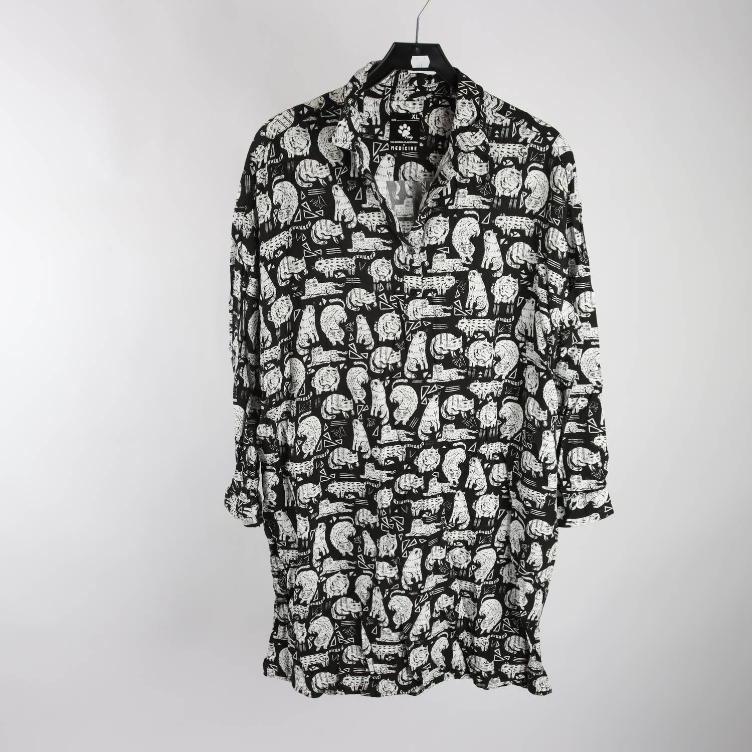 Klänning/tunika, Malgorzata Plaszowska x Medicine, svart, vit, katter, stl. XL