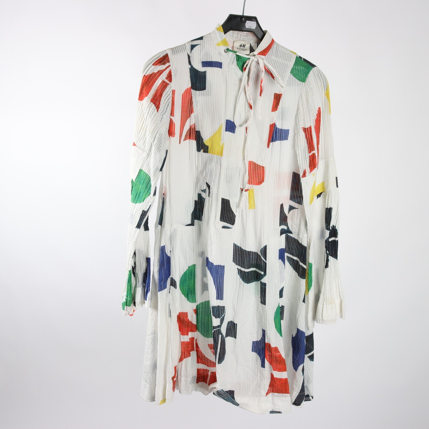 Klänning, H&M Studio, vit, mönstrad, stl. 38