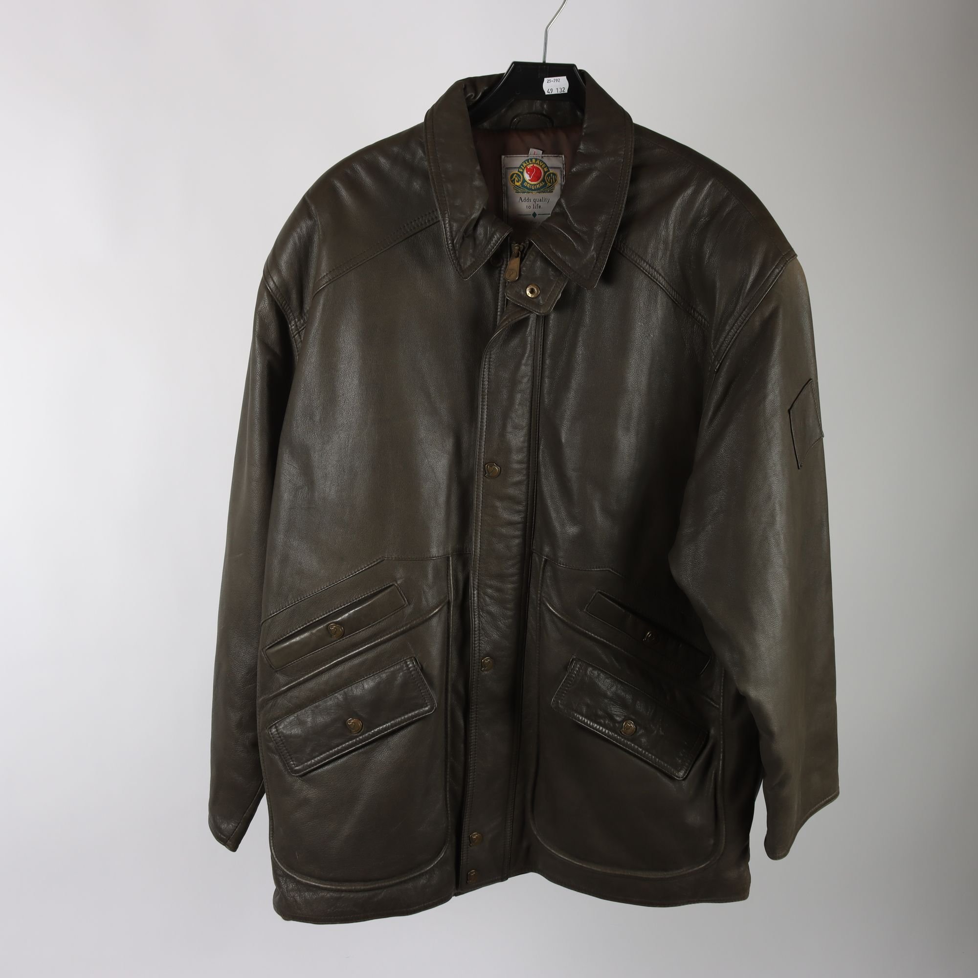 Skinnjacka, Fjällräven, vintage, 100% läder, stl. L