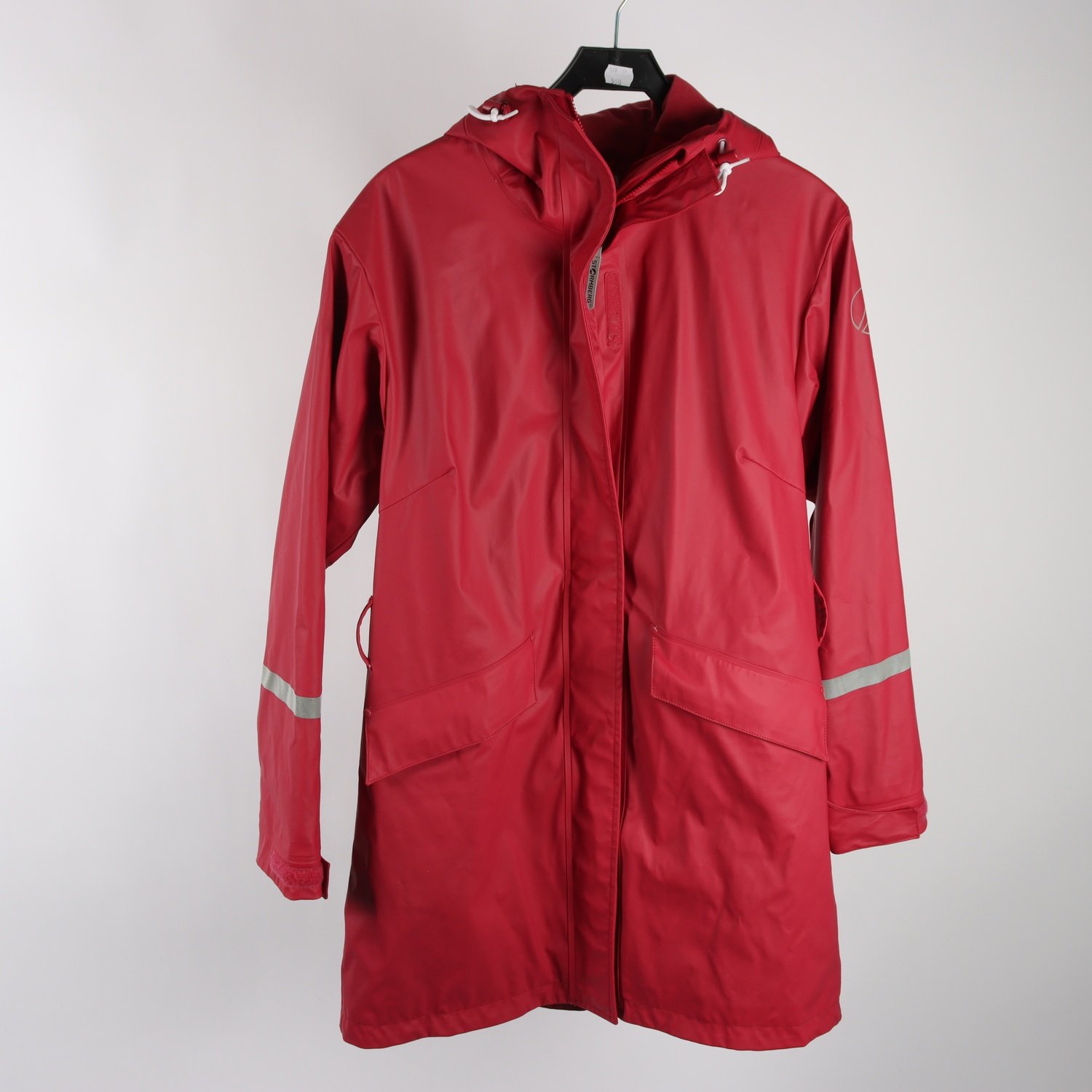 Fodrad regnkappa, Stormberg, vinröd, stl. M.
