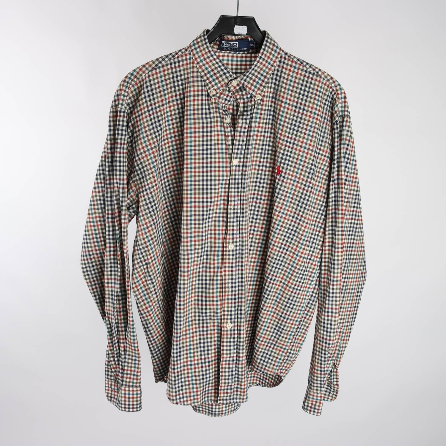 Skjorta, Rolo Ralph Lauren, beige, grön, rutig, stl. XL.